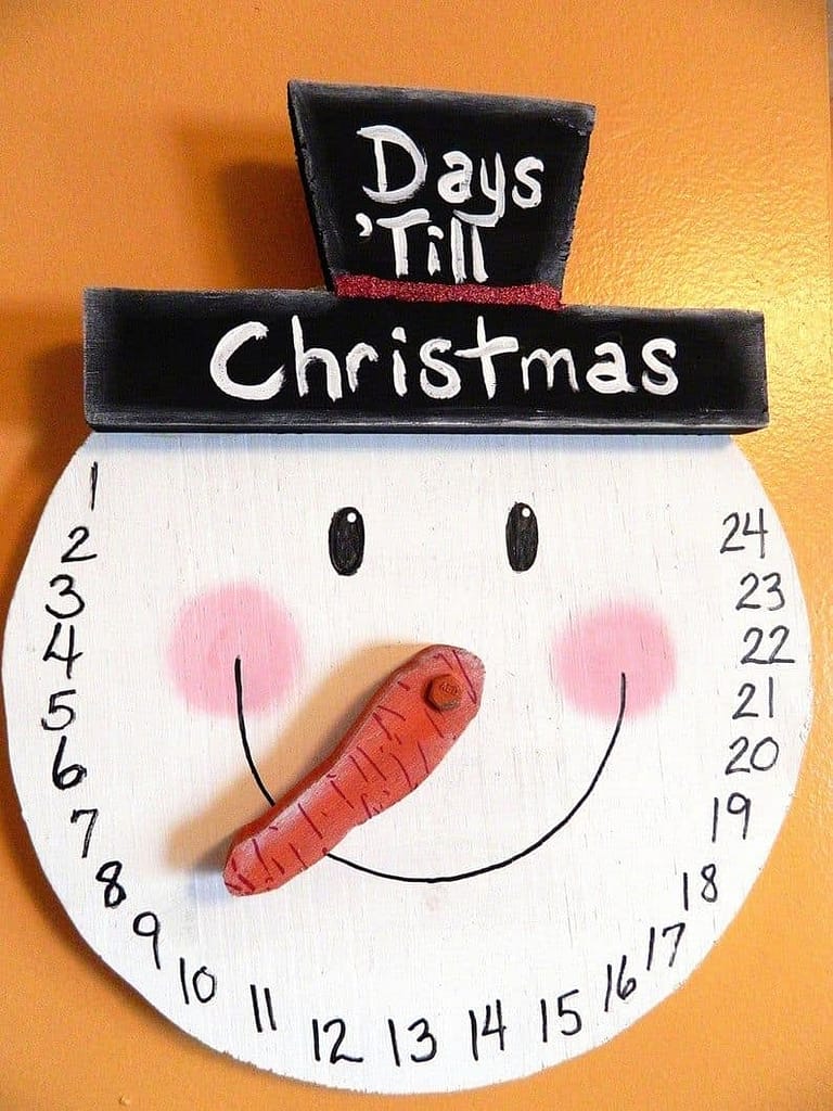 Snowman COUNTDOWN to Christmas Wall Hanging ADVENT Calendar