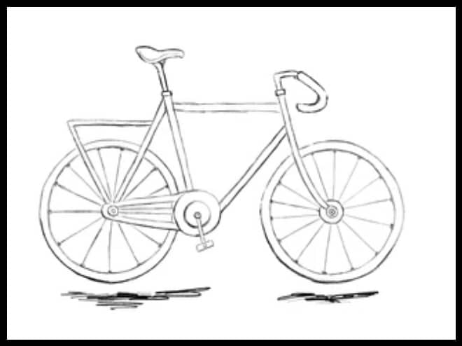 bicycle easy drawing on canvas